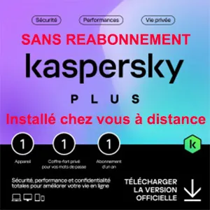 Kaspersky Plus 2024 – Multidevice 1 App 1 An – PC Mac Android iOS – Edition Française + Installation