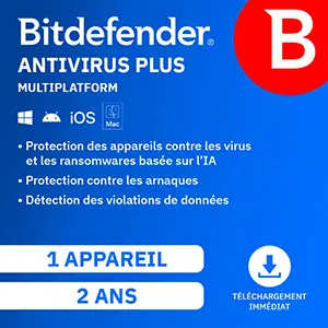 bitdefender antivirus plus multiplatform 2026 1 app 1 an windows mac android ios edition française (copie)